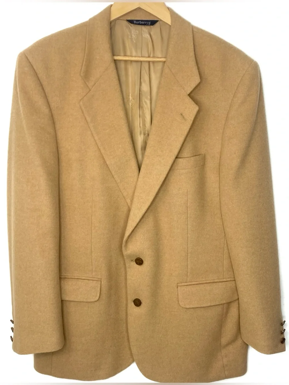 Vintage Burberrys Men’s Pure Camel Hair Tan Sports Jacket Blazer USA Size 42L
